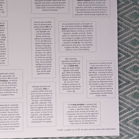 Star Wars 30th Anniversary USPS Stamp Sheet *Price Firm* - Picture 10 of 10